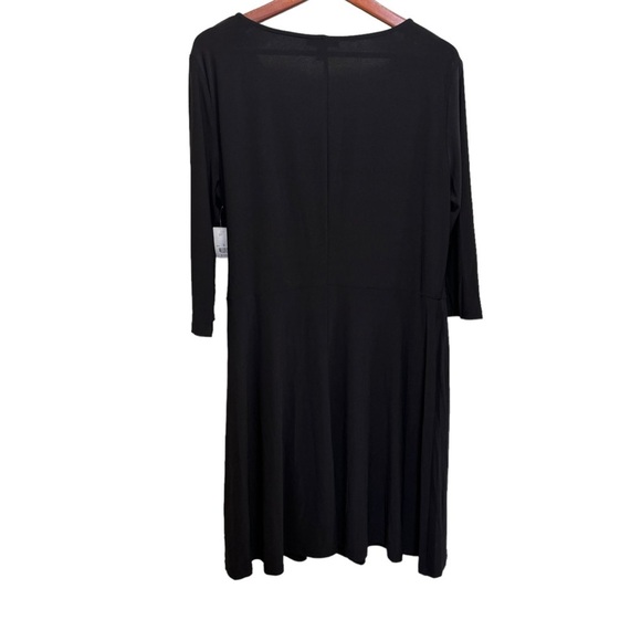 Chaps Tie-Front Fit-&-Flare Black Dress Size XL NWT - Picture 4 of 11
